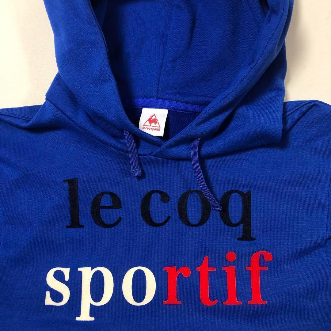 ルコック★プルオーバー ロゴ パーカー ブルー Mサイズ