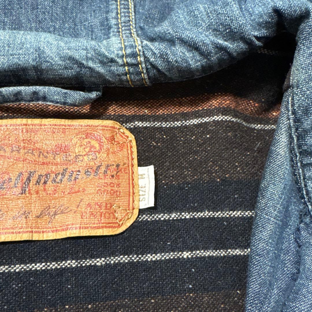 Diesel デニムフーテッドジャケット ダメージ加工 裏地ブランケット M