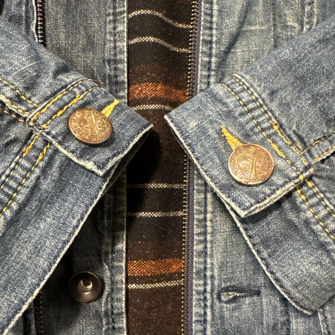 Diesel デニムフーテッドジャケット ダメージ加工 裏地ブランケット M
