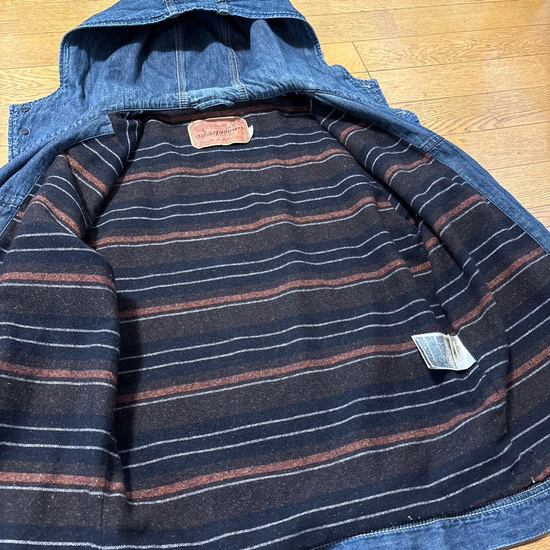 Diesel デニムフーテッドジャケット ダメージ加工 裏地ブランケット M