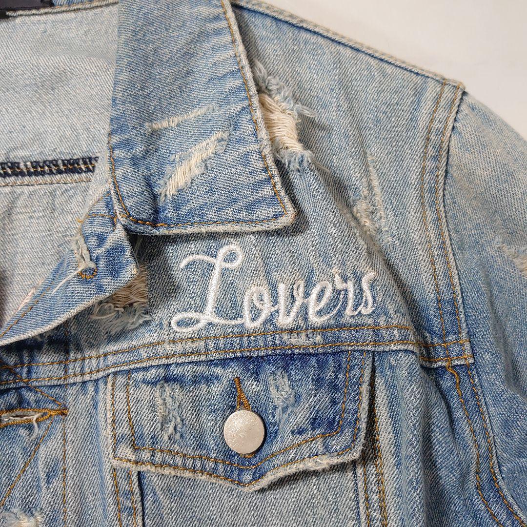 AMIRI Lovers デニムジャケット ハート刺繍 Lサイズ