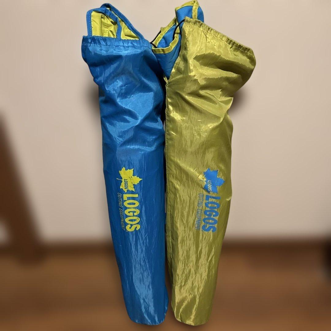 LOGOS アウトドアチェア 青と黄 2脚セット