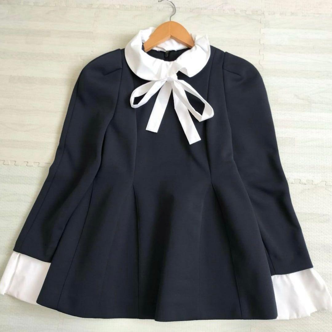 未使用級✨ROBE SUPERIOR CLOSET襟付きパフスリーブブラウス 黒