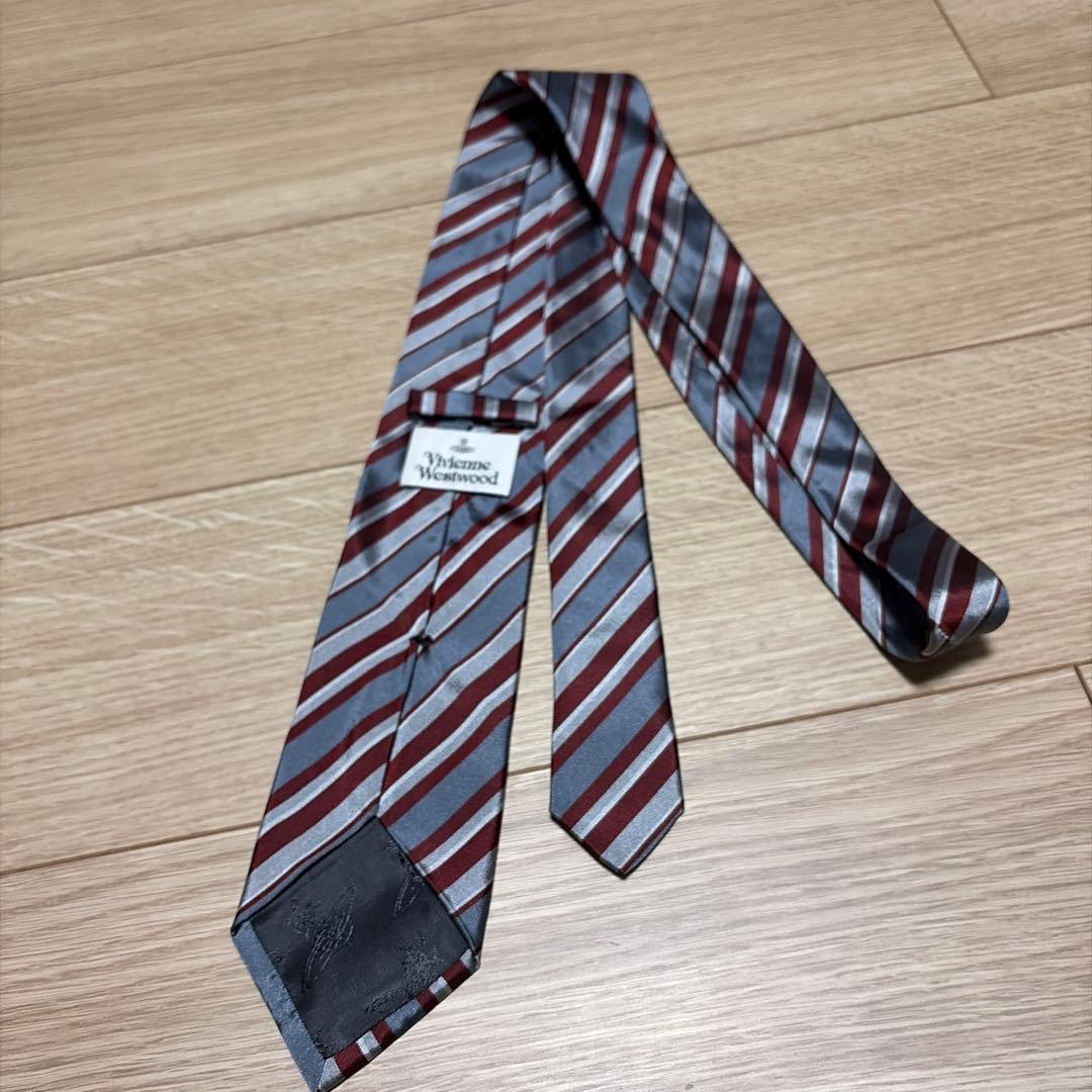 Vivienne Westwood オーブ ストライプネクタイ　グレー