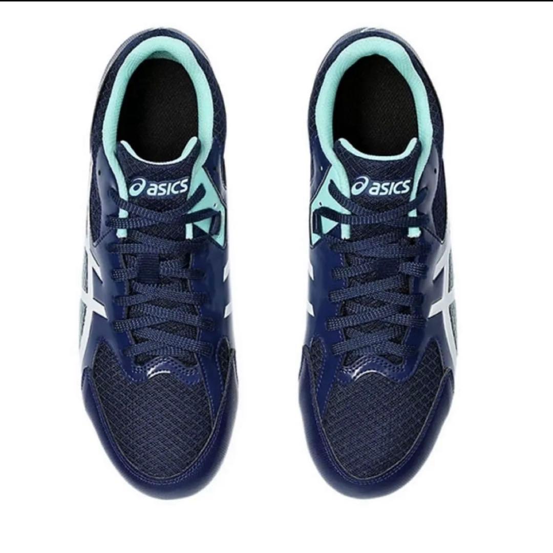 ASICSスパイクシューズ ネイビー/ホワイト　陸上競技　土トラック 兼用モデル
