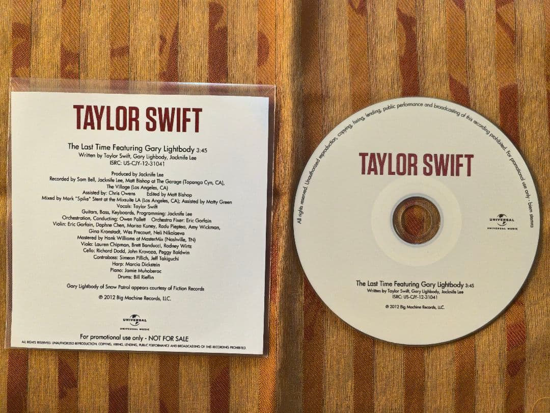 洋楽 Taylor Swift_ 'THE LAST TIME' Promo CD