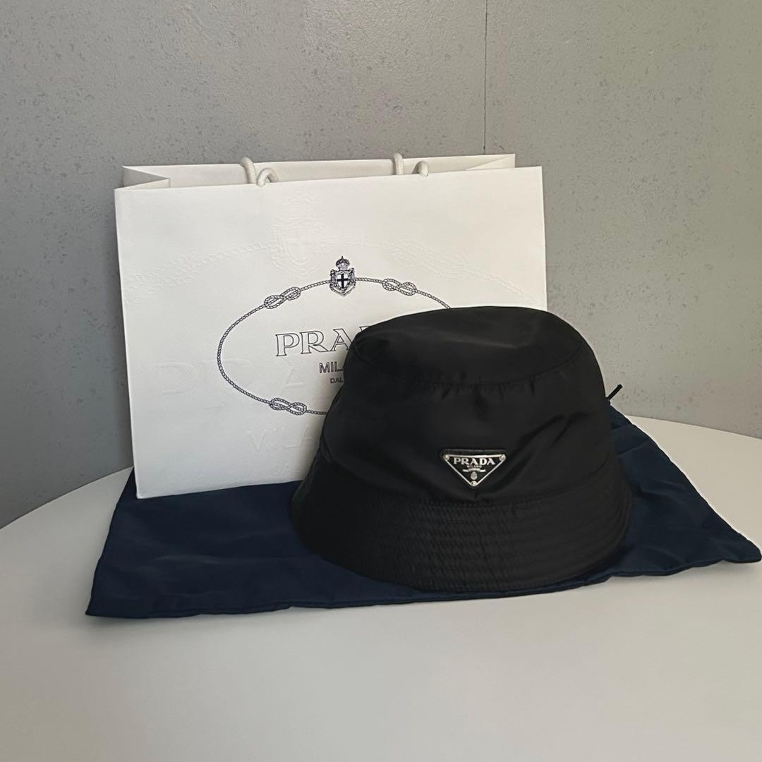 【美品】PRADA ブラック バケットハット XL
