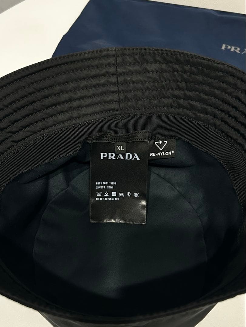 【美品】PRADA ブラック バケットハット XL