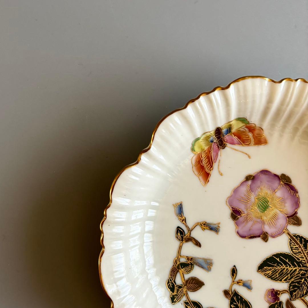 英国製アンティーク　1880年代　ロイヤルウースター　野薔薇と蝶⚫︎特注品・稀少品