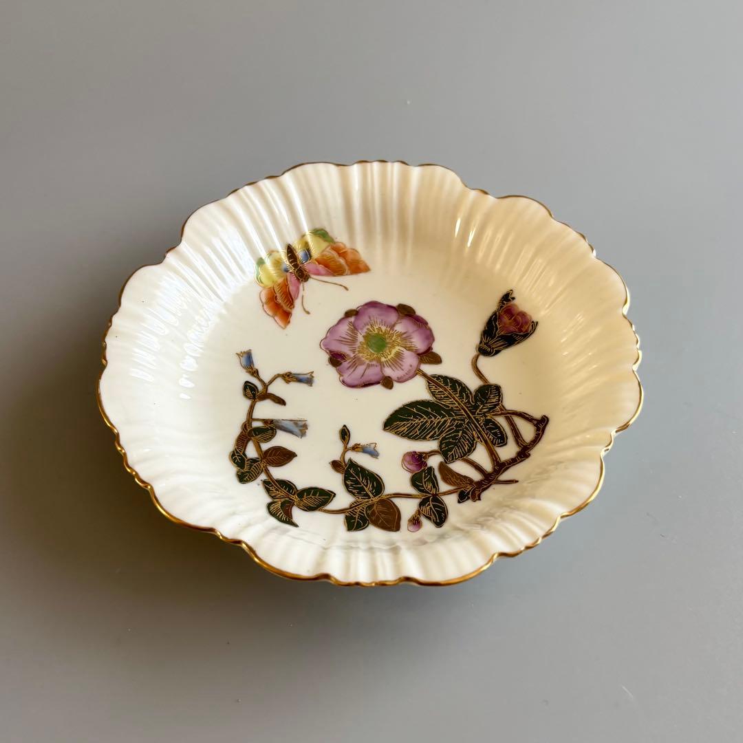 英国製アンティーク　1880年代　ロイヤルウースター　野薔薇と蝶⚫︎特注品・稀少品