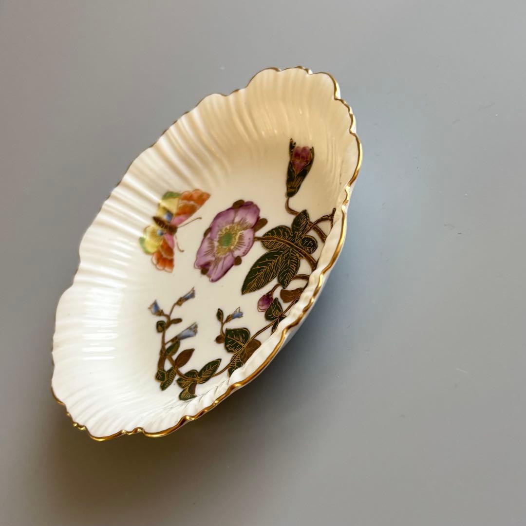 英国製アンティーク　1880年代　ロイヤルウースター　野薔薇と蝶⚫︎特注品・稀少品