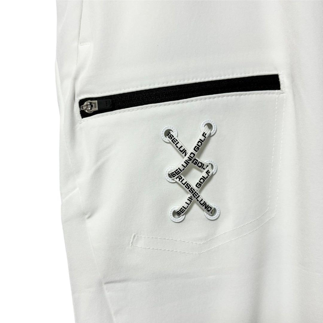 新品 ラッセルノ ゴルフ スキニー ロングパンツ ホワイト 2XL 7