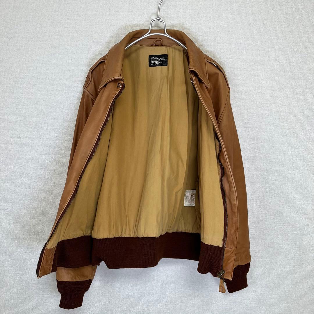 \"90s\"ゴートレザー A-2 フライトジャケット SIZE:L ブラウン