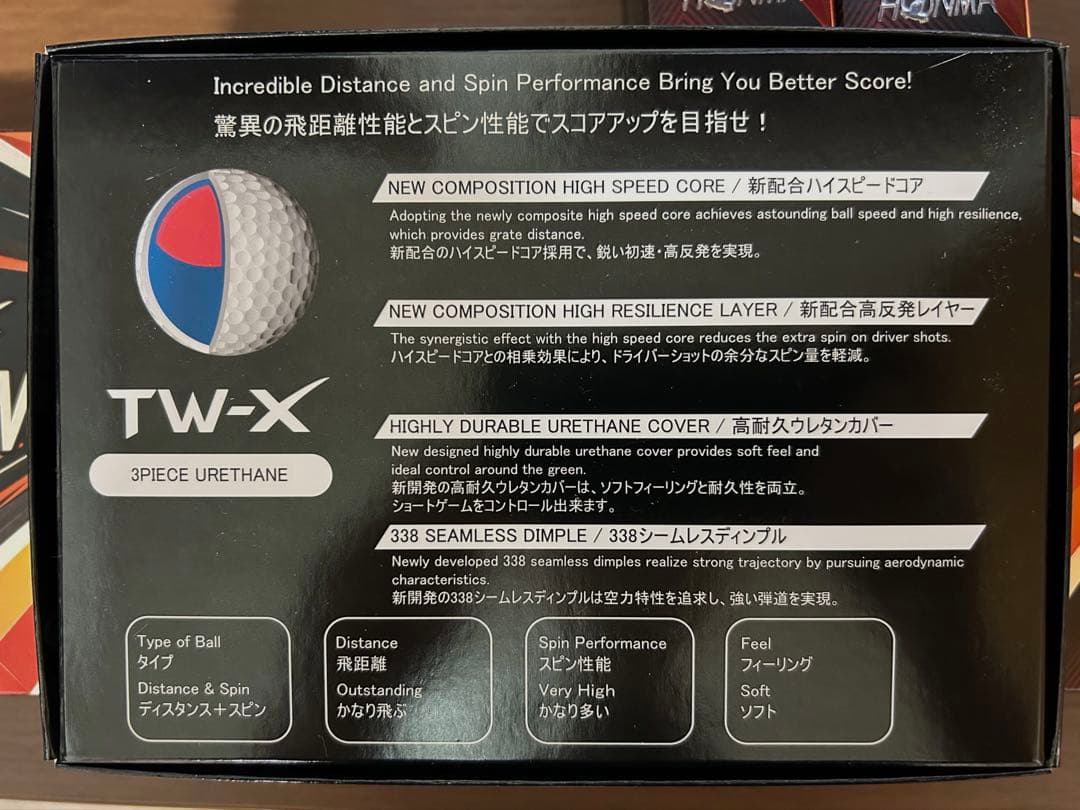 ホンマ　HONMA TWX TW-X ゴルフボール　42個　3ダース＋2スリーブ