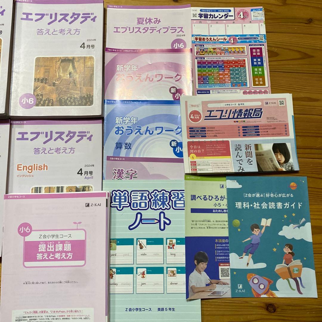 Z会　エブリスタディ　小学6年生　2024年4月〜2025年2月　ハイレベル