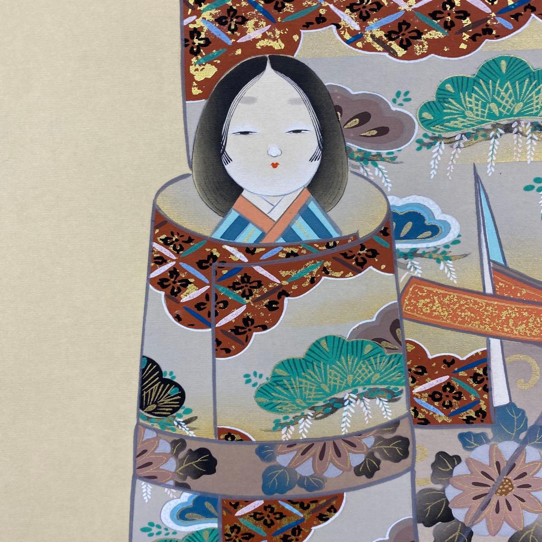 美品 掛け軸 小森春峰 立雛図 共箱 縁起物 ひな祭り 桃の節句