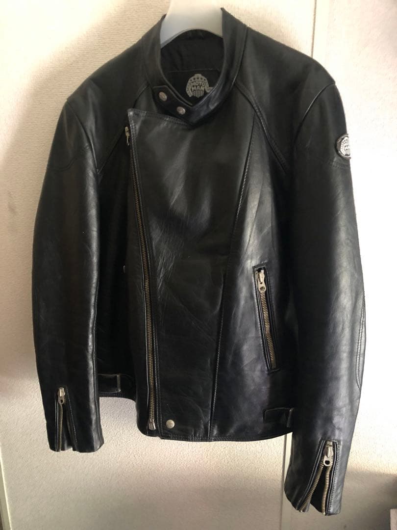 70s 80s MOTOMAN ヴィンテージシングルレザーライダースジャケット
