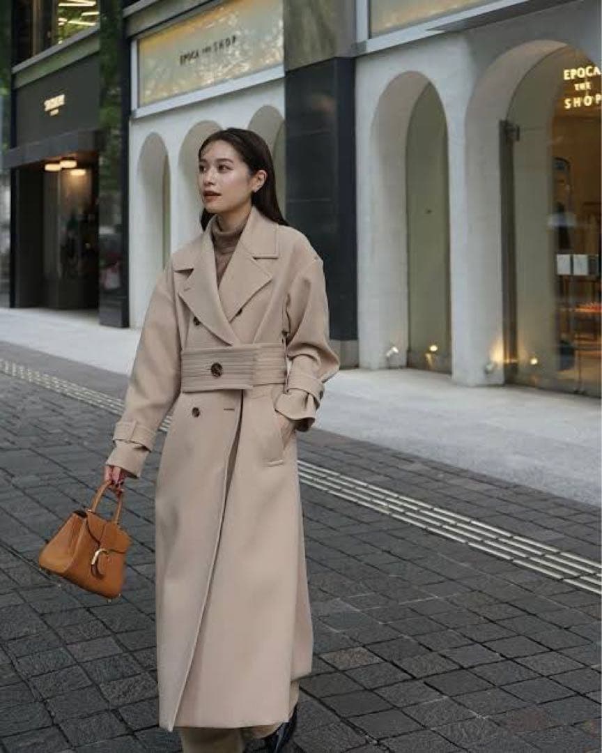 laubeblanc ローブブラン Wide belt Trench coat