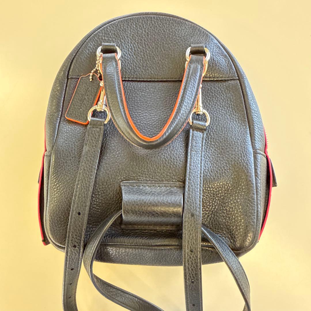 COACH ブラックレザー リュックサック