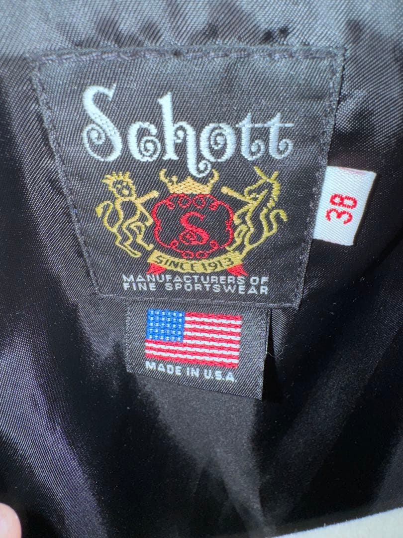 【 ヴィンテージ 】 90s Schott レザージャケット ネイビー 日焼け