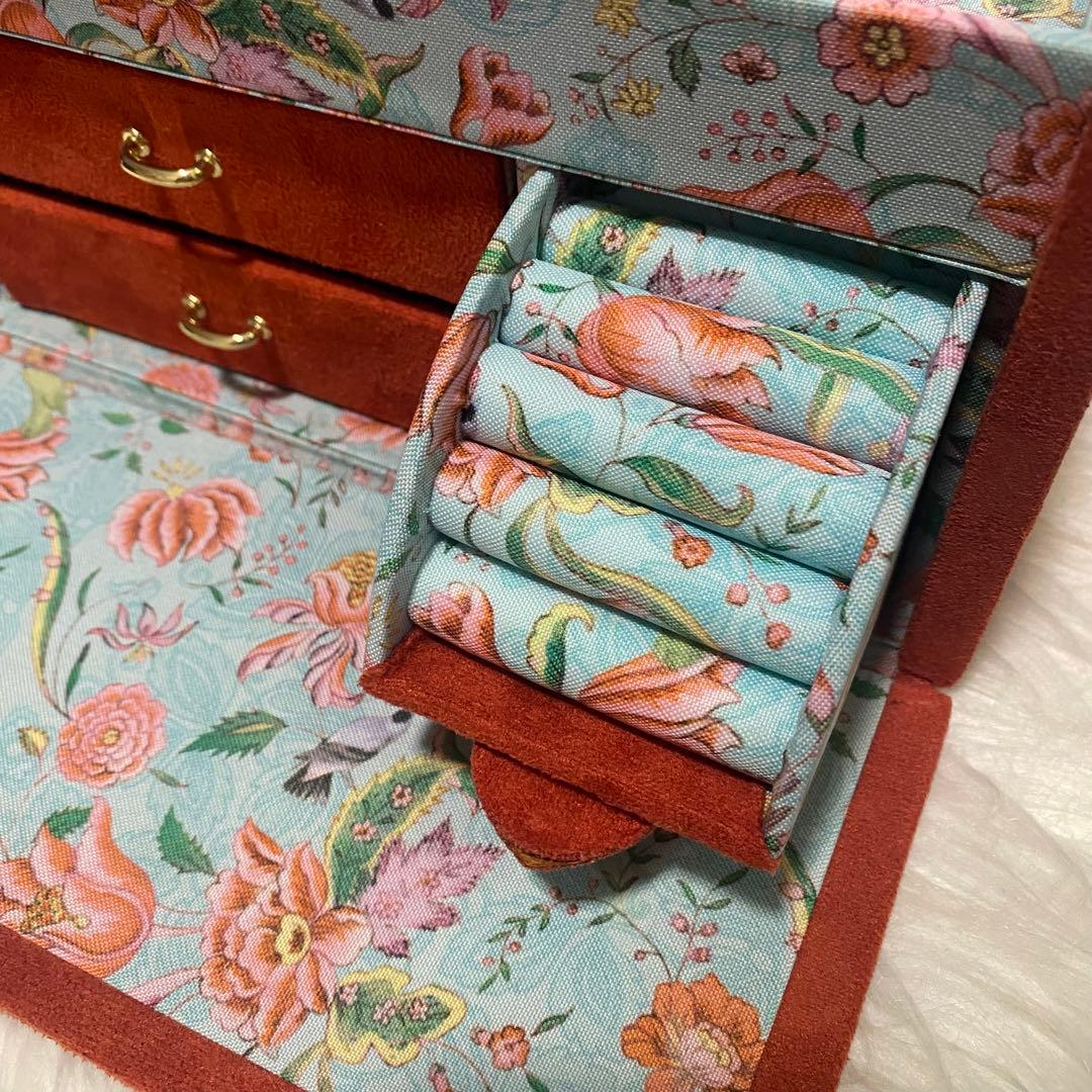 フランフラン 花柄アクセサリー ジュエリー ボックス レッド