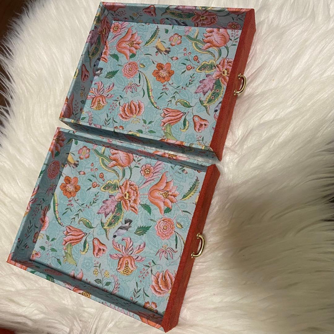 フランフラン 花柄アクセサリー ジュエリー ボックス レッド