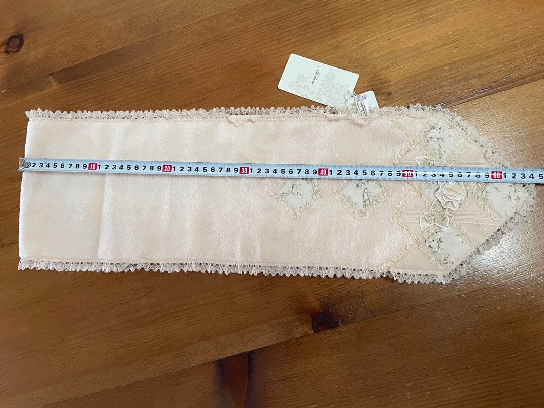 さえら AKIAKANE ロングタオル 淡いピンク 刺繍レース フェイスタオル