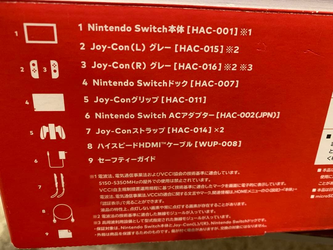 Nintendo Switch 本体 グレー （訳あり）＋SDカード128G付き