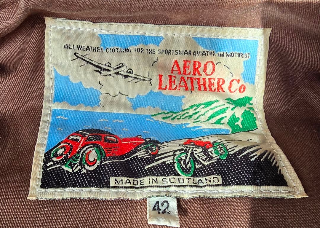 AERO LEATHER Type 3 スエード トラッカージャケット42 茶