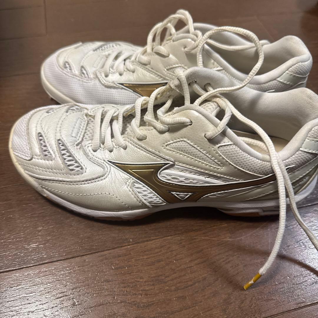Mizuno バドミントンシューズ ホワイト/ゴールド