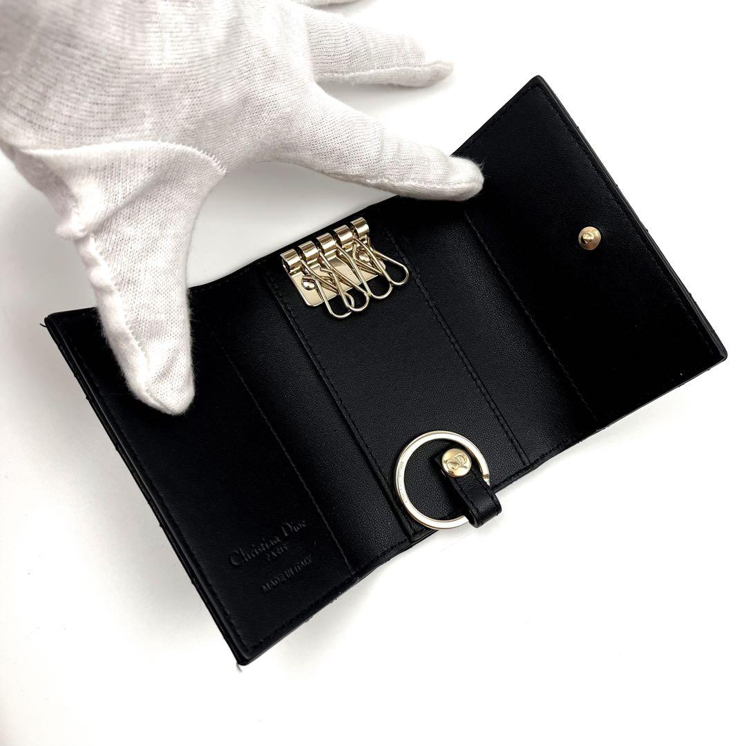 ✨新品・未使用✨　Christian Dior カナージュ　キーケース　4連　黒