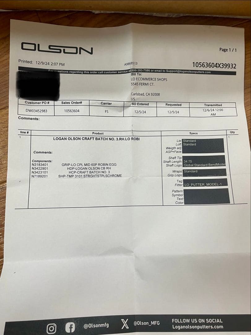 新品 COA付 Logan Olson Craft Batch3 即発送