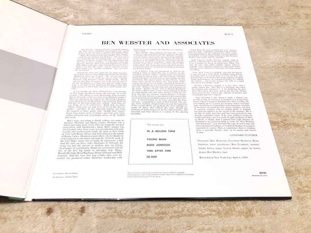 その他 ORG Ben Webster And Associates 45rpm 2LP