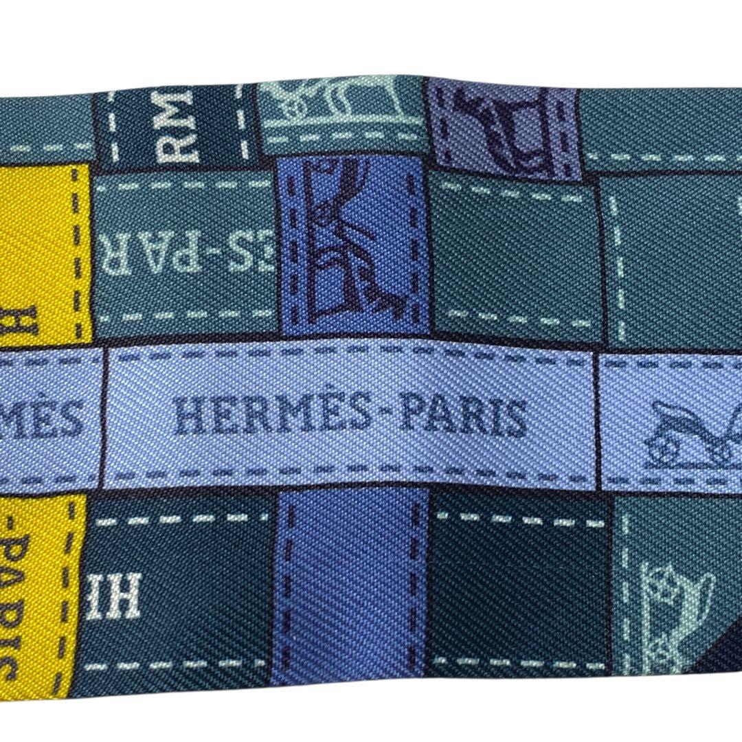 美品 エルメスHERMESツイリー ボルデュックチェック.