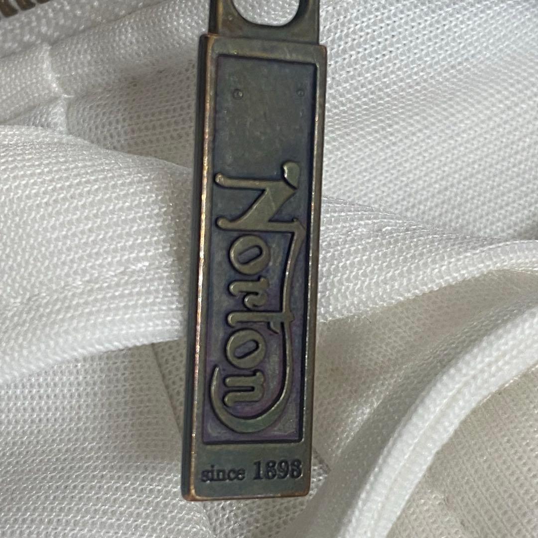 Norton ノートン スウェットライダースジャケット 金刺繍 ホワイト 白 Ｌ