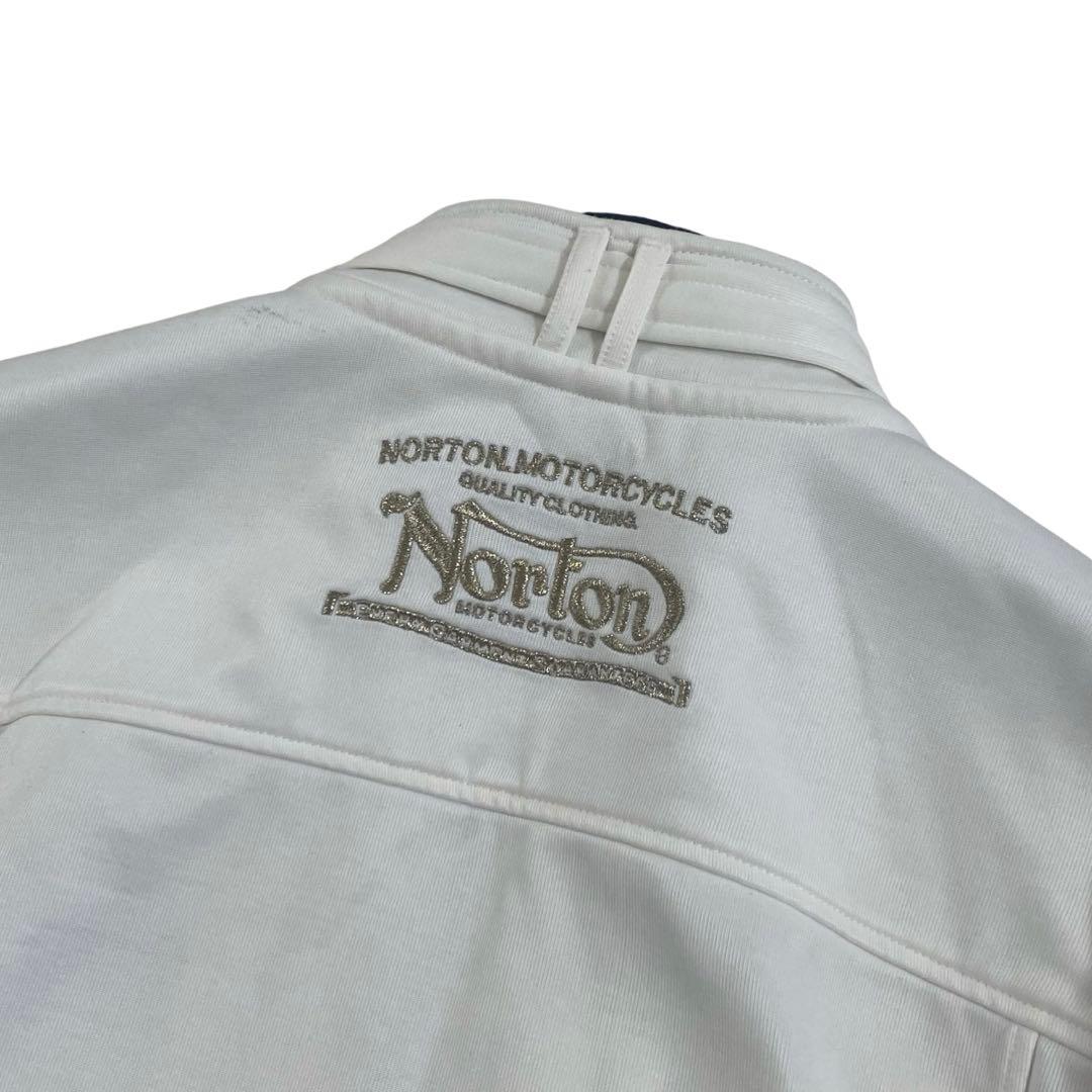 Norton ノートン スウェットライダースジャケット 金刺繍 ホワイト 白 Ｌ