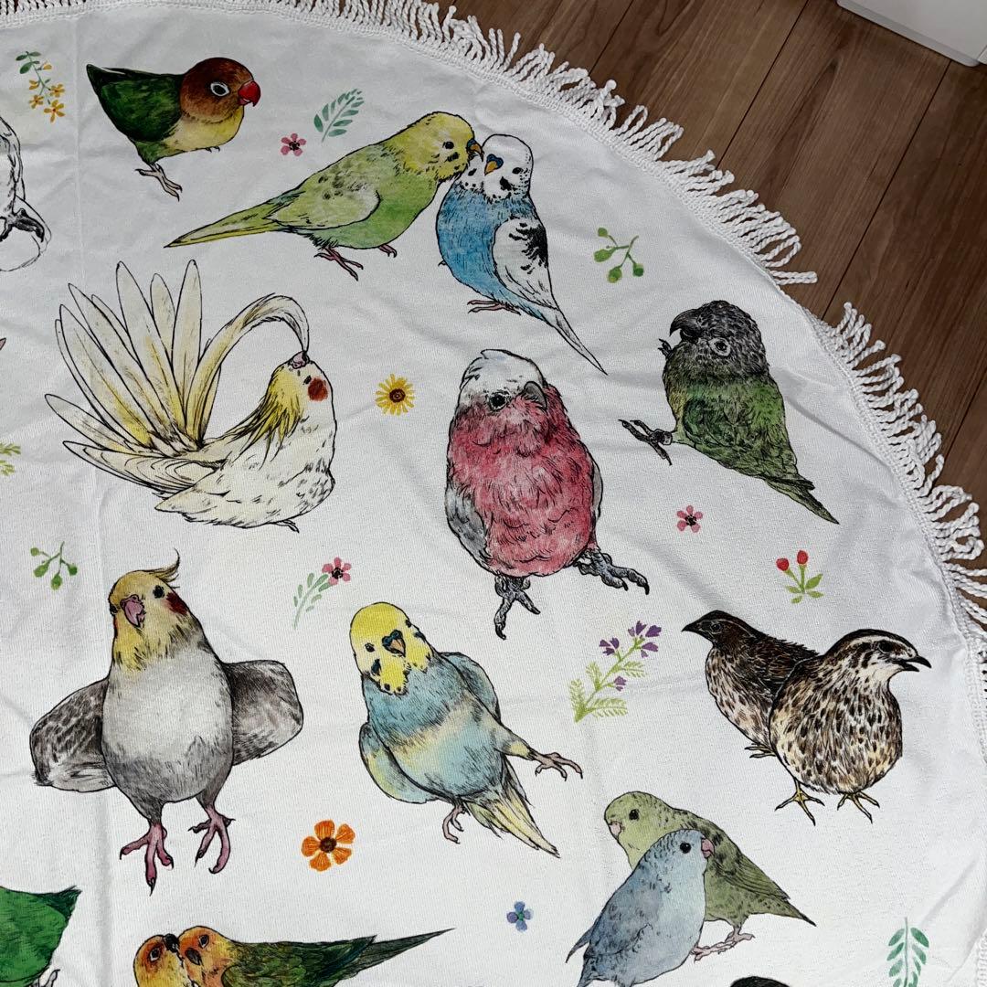 【新品未使用】YUTORIYA ゆとり屋 鳥 ラグ ブランケット 直径150㎝