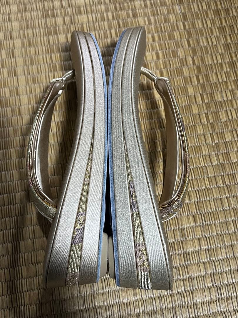 【美品】◆御誂菱屋◆草履和装バックセット◆本革使用◆23.5cm◆箱入