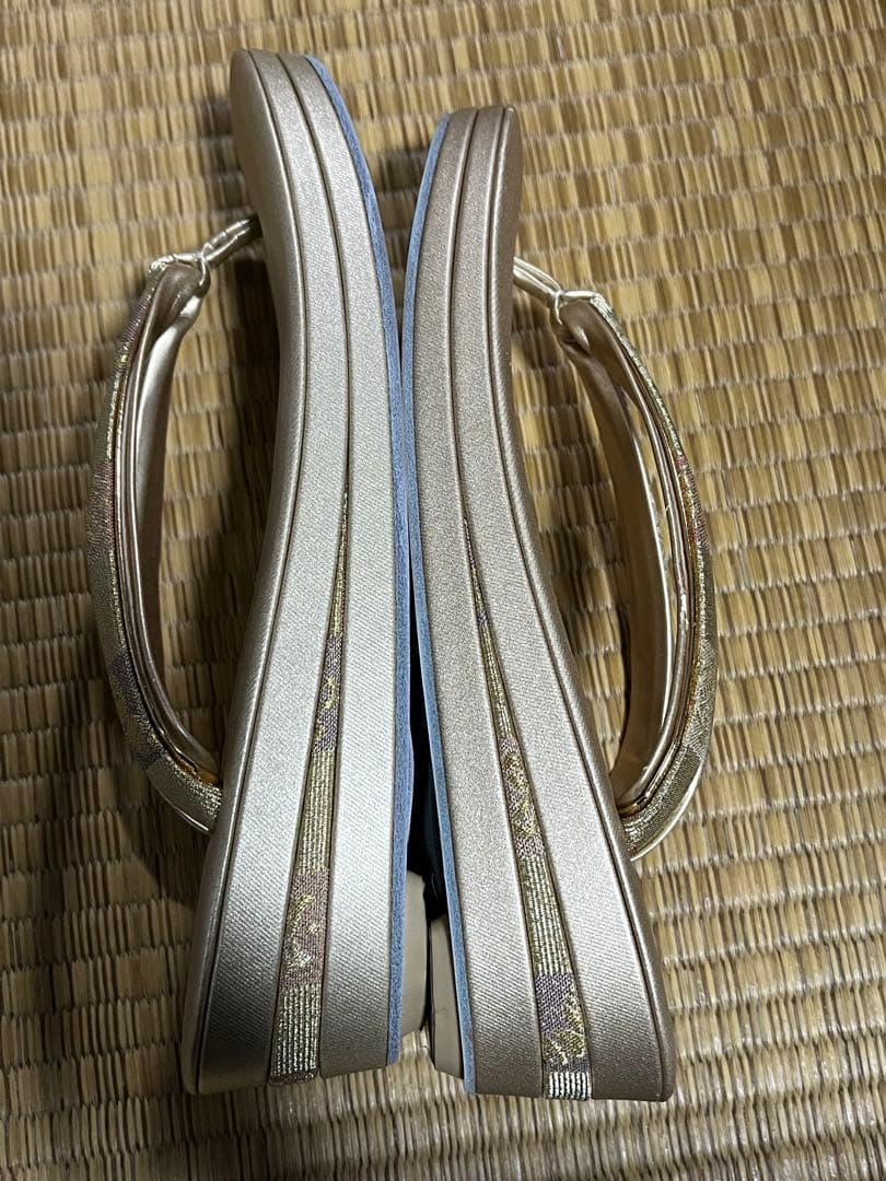 【美品】◆御誂菱屋◆草履和装バックセット◆本革使用◆23.5cm◆箱入