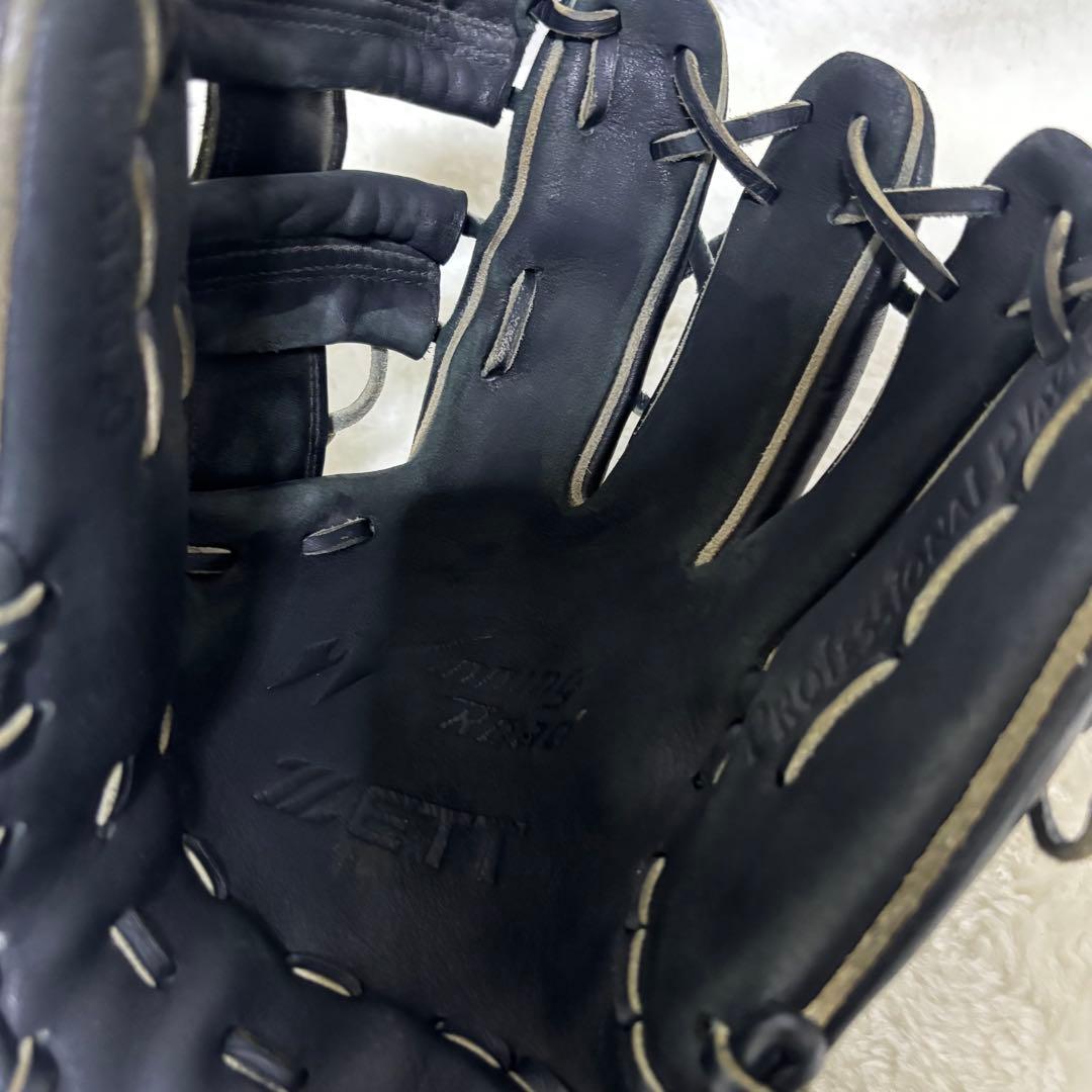 【希少】ZETT 軟式グローブ ブラック 内野 ブラック　ゼットプロ