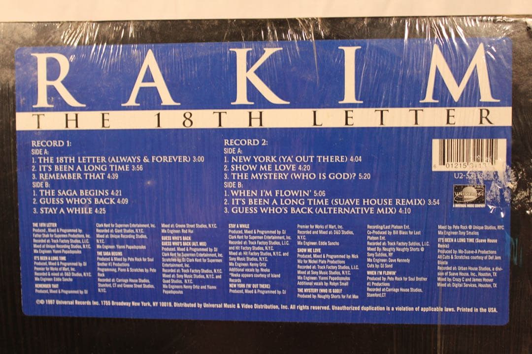 Rakim「The 18th Letter」 USオリジナル盤2LP