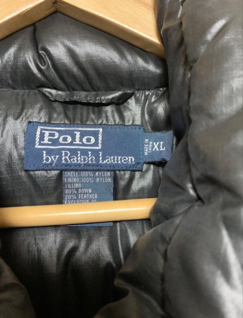 Polo RL & Co. 黒 ダウンベスト フード付き