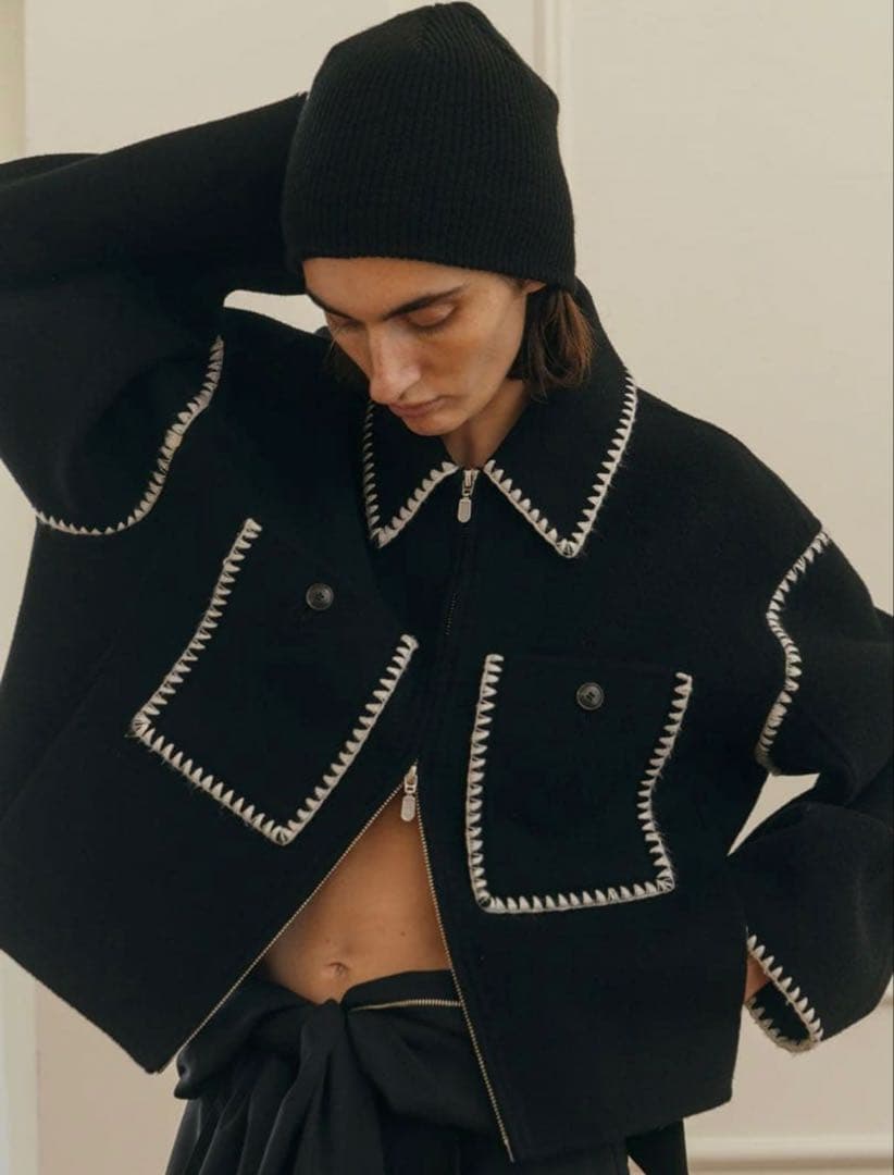ジャケット・アウター CREDONA WOOL EMBROIDERY SHORT ZIP JACKET