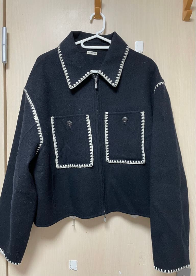 ジャケット・アウター CREDONA WOOL EMBROIDERY SHORT ZIP JACKET