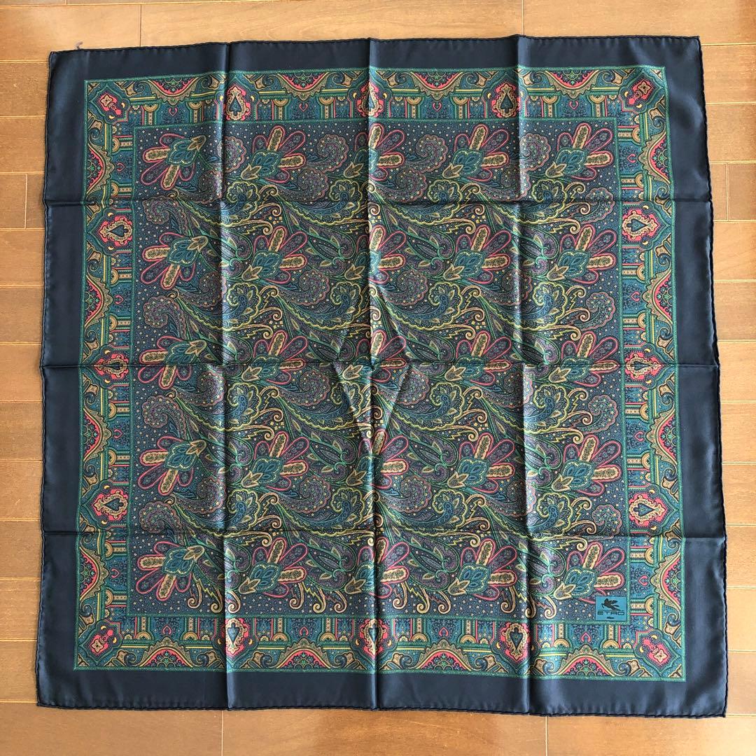 ETRO イタリア製　シルク　スカーフ　ペイズリー　エトロ　SILK 絹