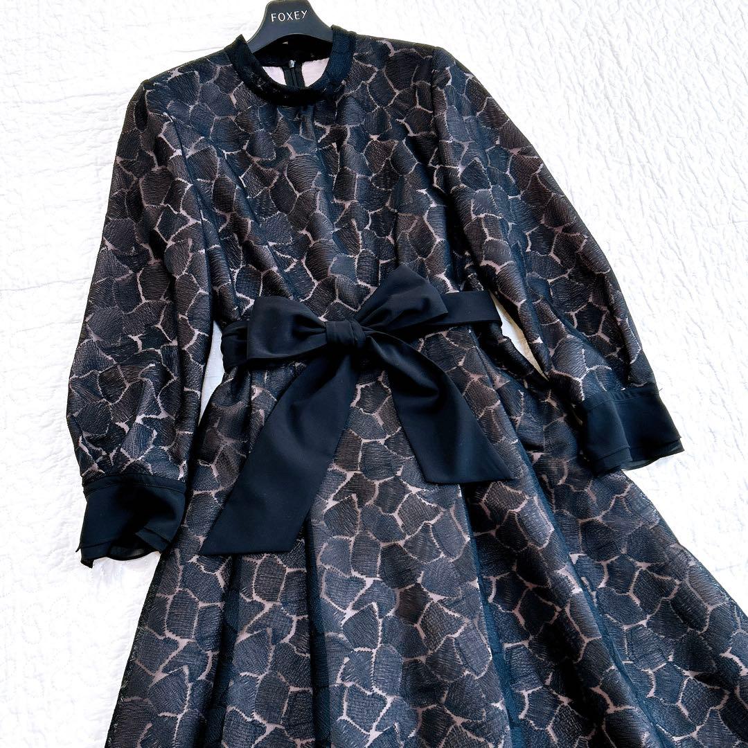 極美品✨ レリアン 現行タグ ワンピース ドレス ジャガード レース 上品 9