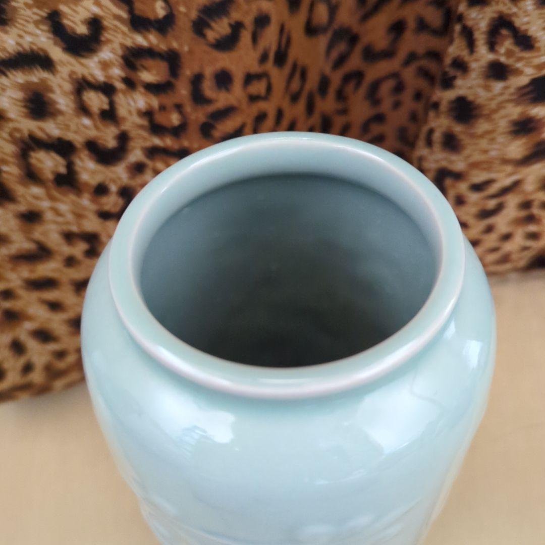 【壺】【花瓶】青磁 骨董品 工芸 華道 陶芸 陶器【☆美品☆】