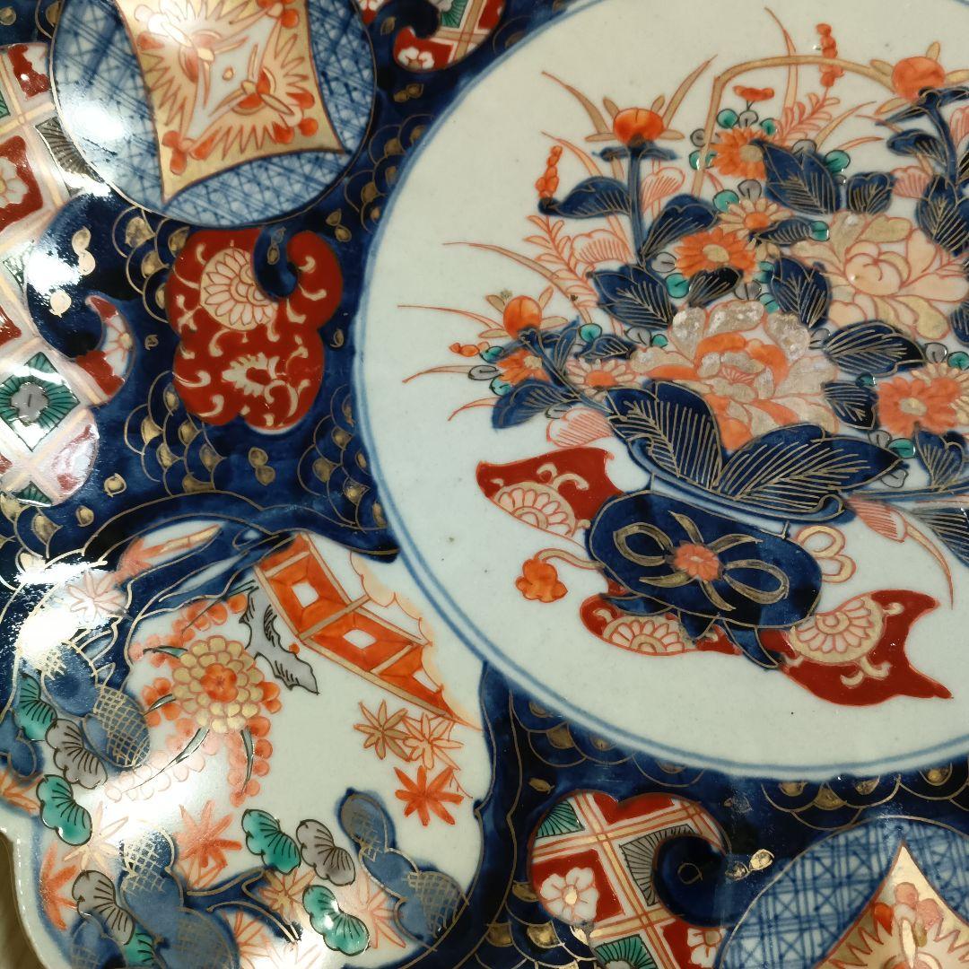 古伊万里 　大皿　飾皿　直径約４０cm　２個セット木箱あり