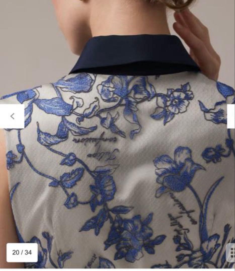 定価7万　グレースコンチネンタル　フラワー刺繍ボウタイドレス　新品　おまけつき