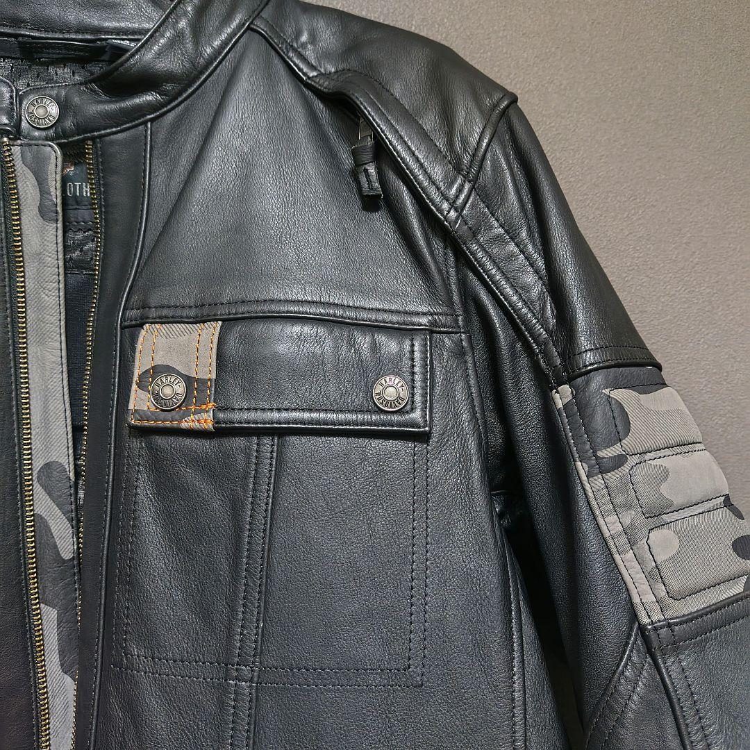HARLEY-DAVIDSON ブラックシングルレザージャケット Lサイズ